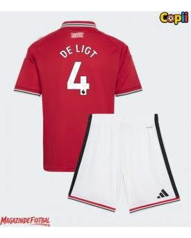 Manchester United Matthijs de Ligt #4 Echipament de Fotbal Replică 2026-27 Copii Acasa (+ Șorturi)